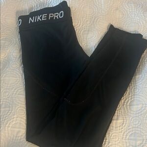 Nike Kids Black Leggings with Logo Waistband